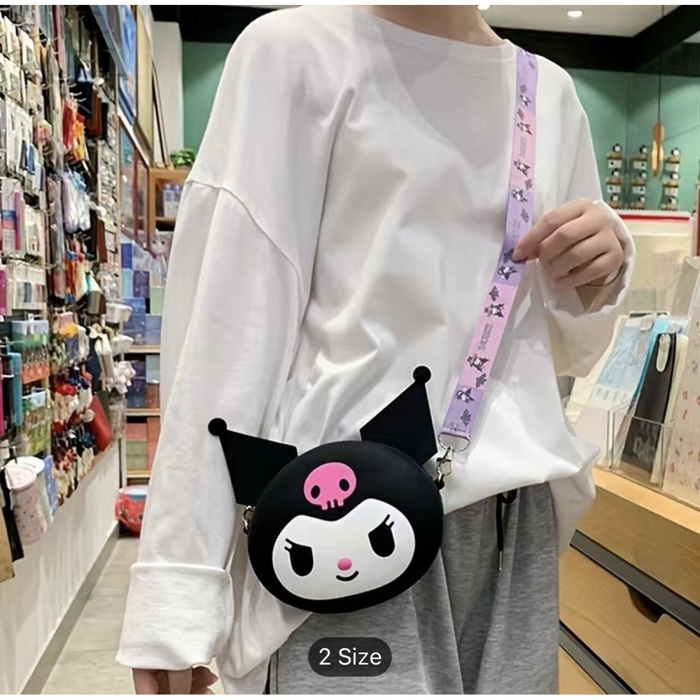 Kuromi Silicone Crossbody Bag Adjustable New PLUS MYSTERY KUROMI FIGURE KEYCHAIN